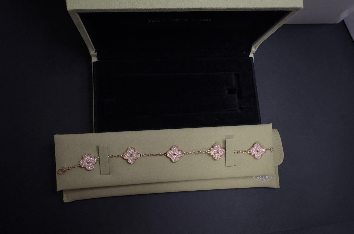 Pulsera Vintage VCA Trébol oro rosa/Diamonds