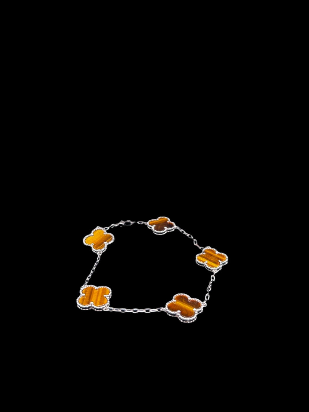 Pulsera Vintage VCA Ojo de Tigre/Oro blanco