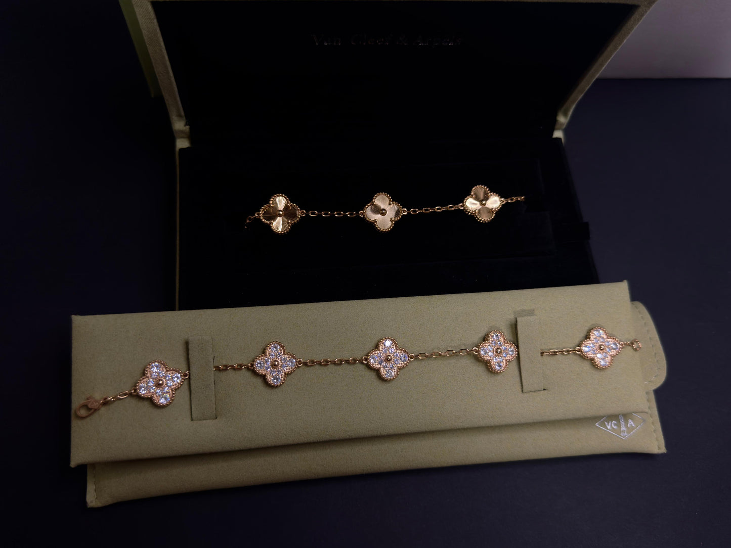 Pulsera Vintage VCA Trébol oro rosa/Diamonds