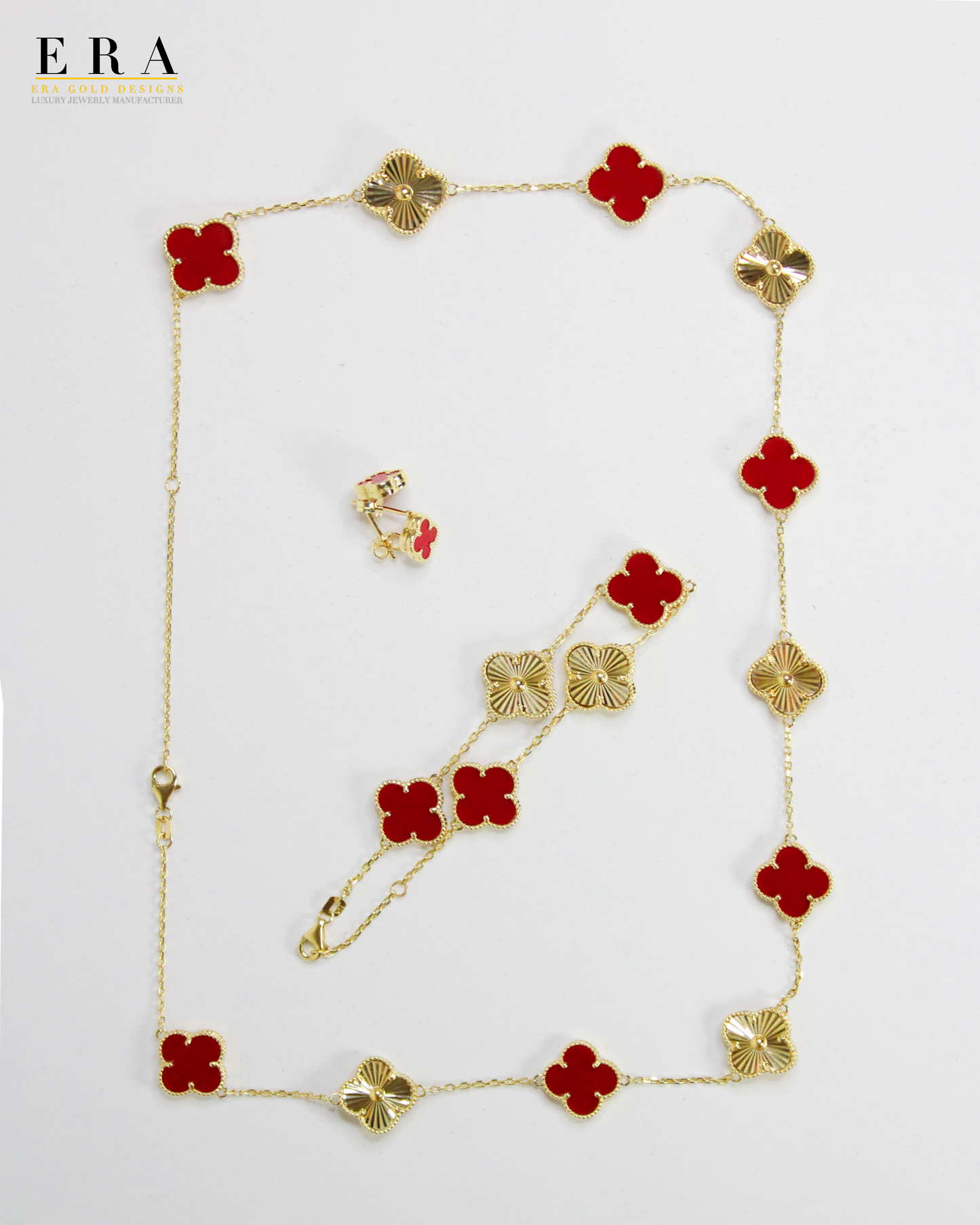Cadena tipo Van Cleef & Arpels en oro italiano 10k🇮🇹 (rojo y dorado)
