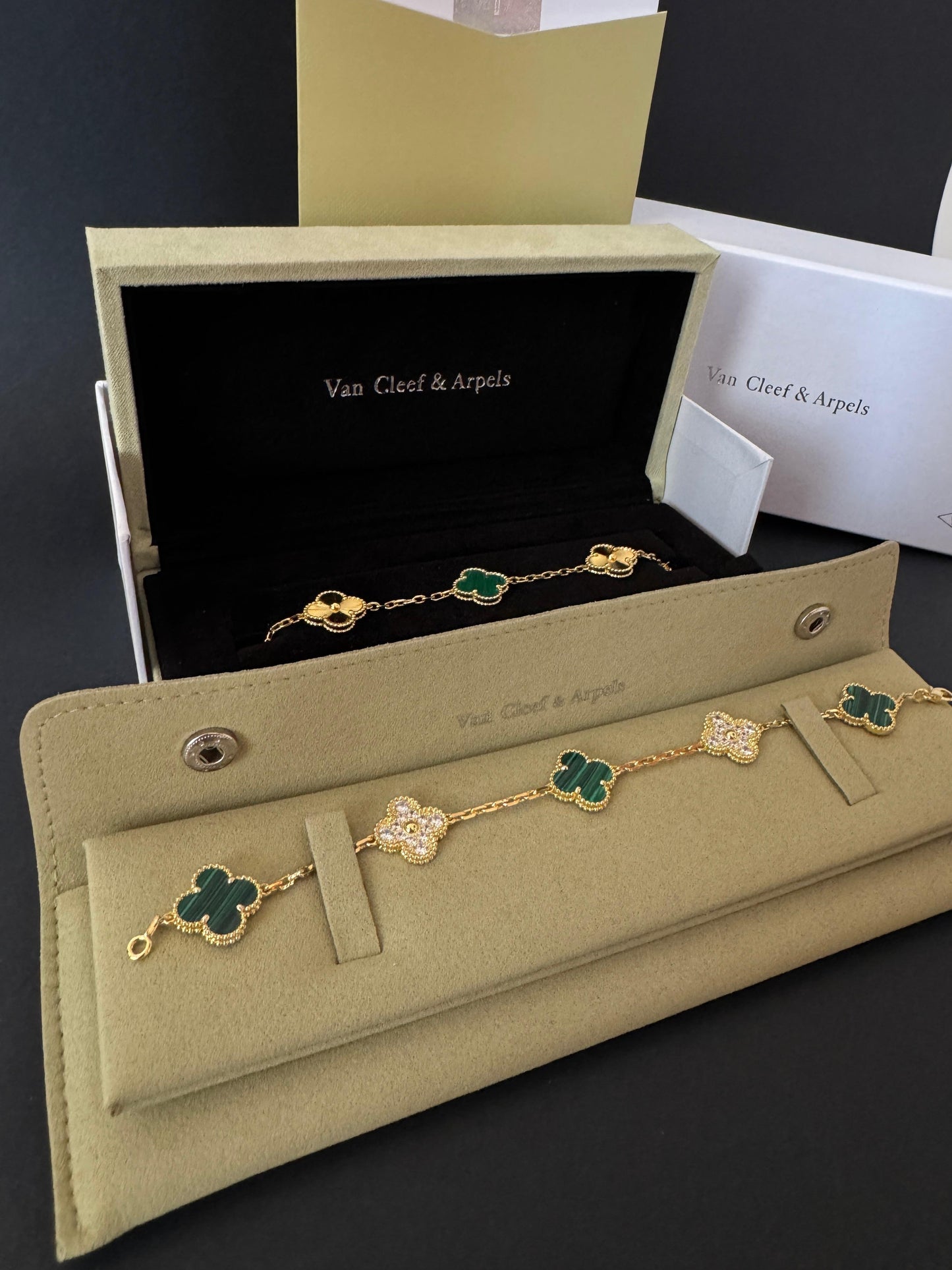 Pulsera Vintage VCA Malaquita/gold