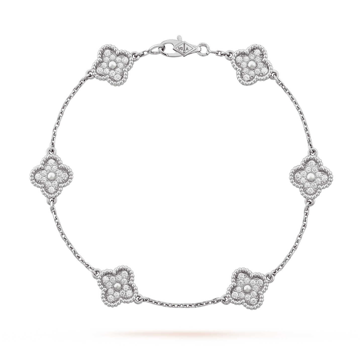 Pulsera Vintage VCA 6 tréboles oro blanco