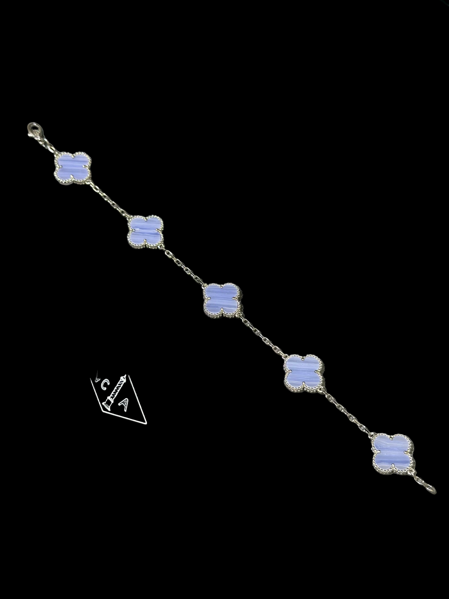 Pulsera Vintage VCA Piedra Natural / Oro Blanco