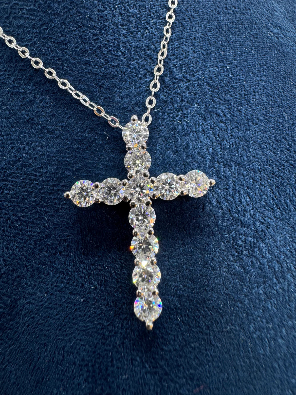 Collar Cruz Moissanita VVS 1.1CT Plata 925 Certificado GRA