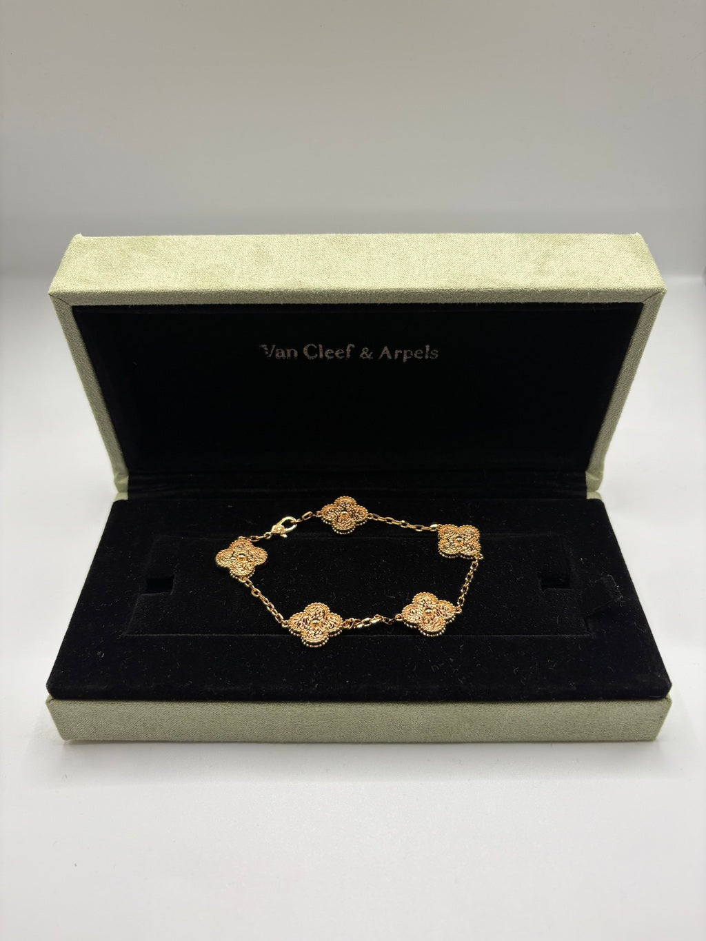 Pulsera Vintage VCA trébol oro rosa
