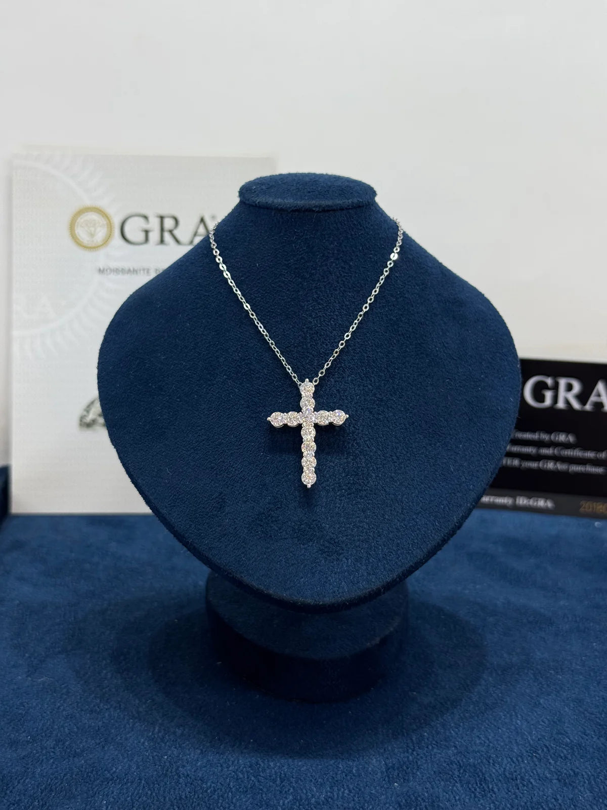 Collar Cruz Moissanita VVS 1.1CT Plata 925 Certificado GRA