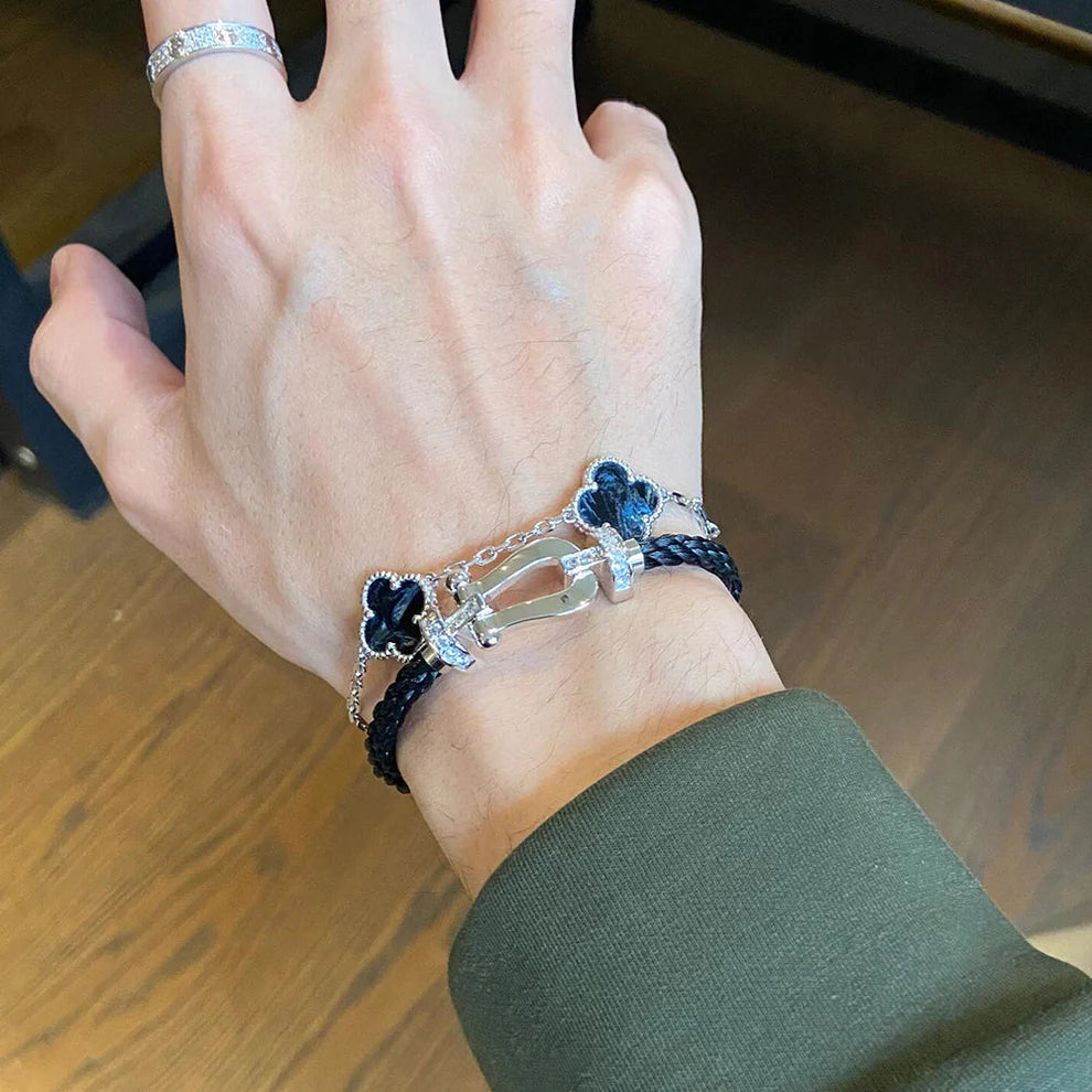 Pulsera Vintage VCA Blue/Oro blanco