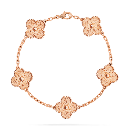 Pulsera Vintage VCA trébol oro rosa