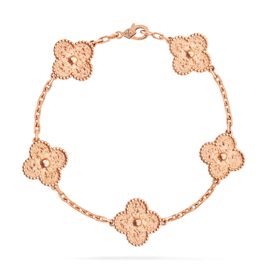 Pulsera Vintage VCA trébol oro rosa
