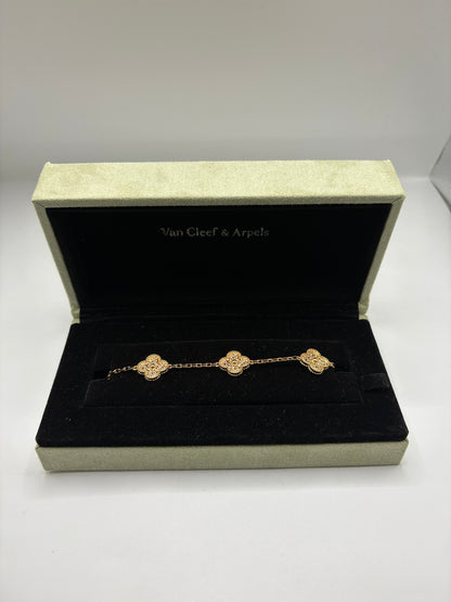 Pulsera Vintage VCA trébol oro rosa