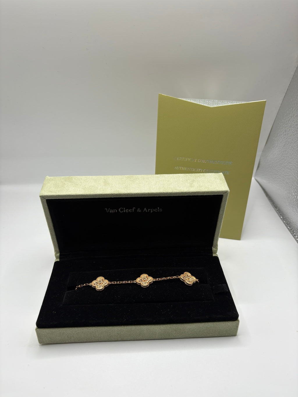 Pulsera Vintage VCA trébol oro rosa