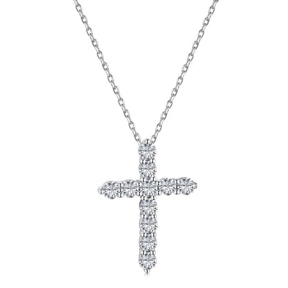 Collar Cruz Moissanita VVS 1.1CT Plata 925 Certificado GRA