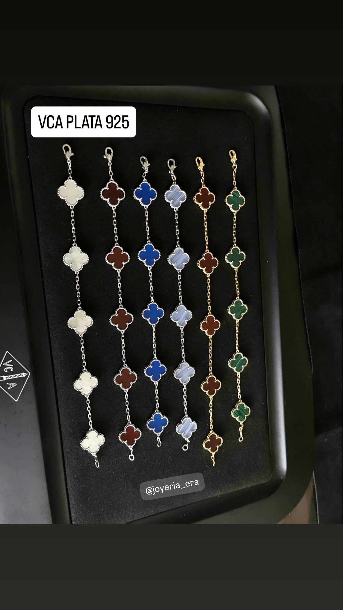 Pulsera Vintage VCA Piedra Natural / Oro Blanco