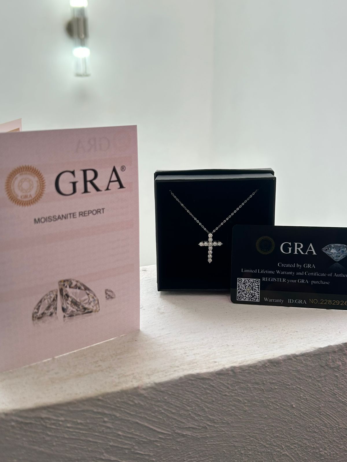 Collar Cruz Moissanita VVS 1.1CT Plata 925 Certificado GRA