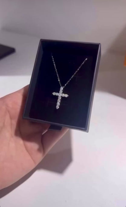 Collar Cruz Moissanita VVS 1.1CT Plata 925 Certificado GRA